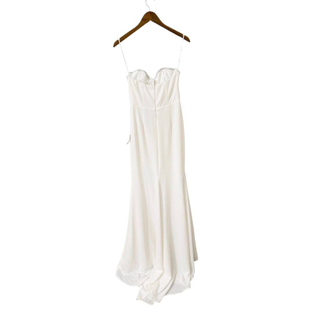 Lulus White Strapless Corset Mermaid Wedding Dress size Medium NWT - Picture 3 of 6